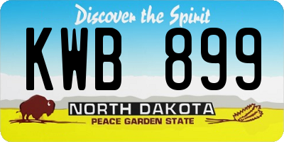 ND license plate KWB899