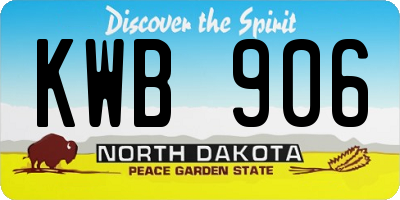 ND license plate KWB906