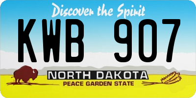 ND license plate KWB907