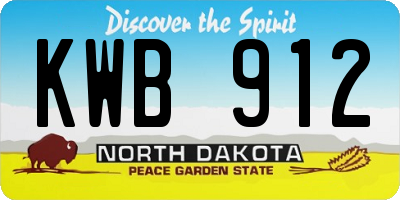 ND license plate KWB912