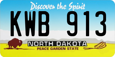 ND license plate KWB913