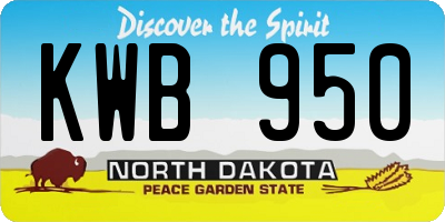 ND license plate KWB950