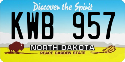 ND license plate KWB957