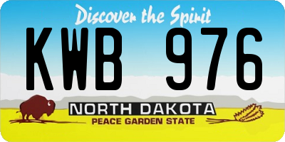 ND license plate KWB976