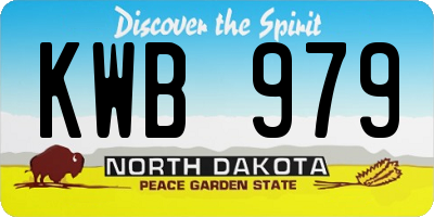 ND license plate KWB979