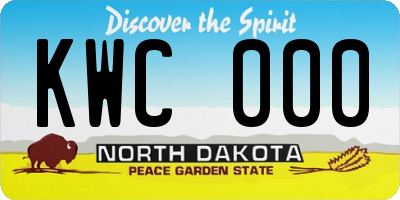 ND license plate KWC000