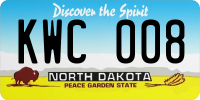 ND license plate KWC008