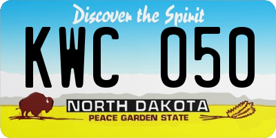 ND license plate KWC050