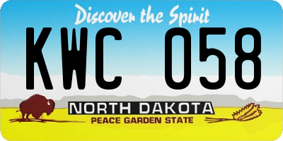 ND license plate KWC058