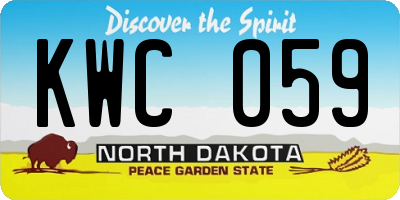 ND license plate KWC059