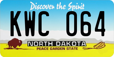 ND license plate KWC064