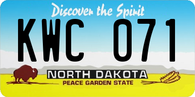 ND license plate KWC071