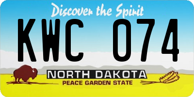 ND license plate KWC074