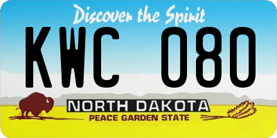 ND license plate KWC080