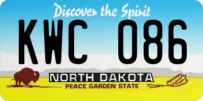 ND license plate KWC086