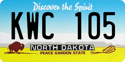 ND license plate KWC105