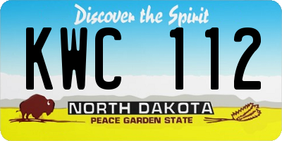 ND license plate KWC112