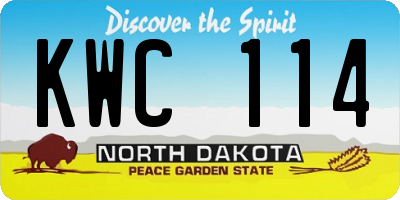 ND license plate KWC114