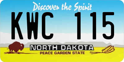 ND license plate KWC115