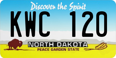 ND license plate KWC120