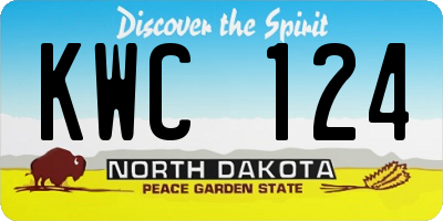 ND license plate KWC124