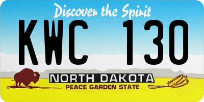 ND license plate KWC130