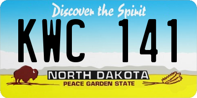 ND license plate KWC141
