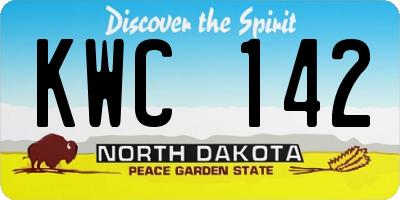 ND license plate KWC142