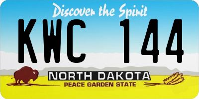 ND license plate KWC144