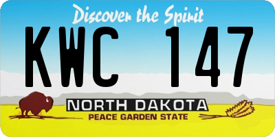 ND license plate KWC147