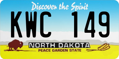 ND license plate KWC149
