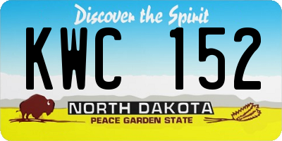 ND license plate KWC152