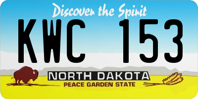 ND license plate KWC153