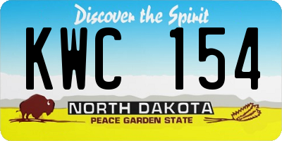 ND license plate KWC154