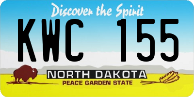 ND license plate KWC155