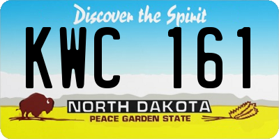 ND license plate KWC161