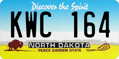 ND license plate KWC164