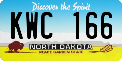 ND license plate KWC166