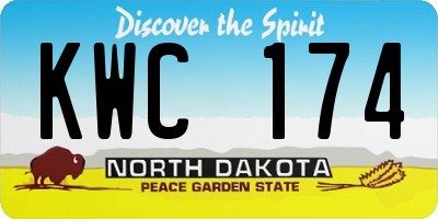 ND license plate KWC174