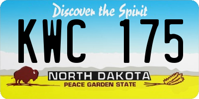 ND license plate KWC175
