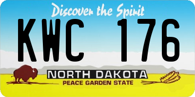 ND license plate KWC176