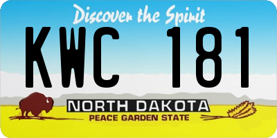 ND license plate KWC181