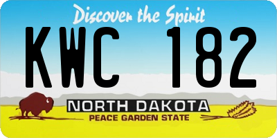 ND license plate KWC182