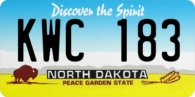 ND license plate KWC183