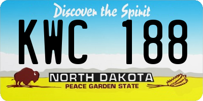 ND license plate KWC188
