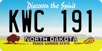 ND license plate KWC191