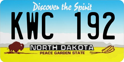 ND license plate KWC192
