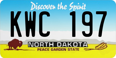 ND license plate KWC197