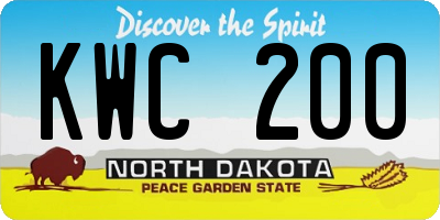 ND license plate KWC200
