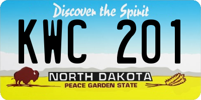 ND license plate KWC201